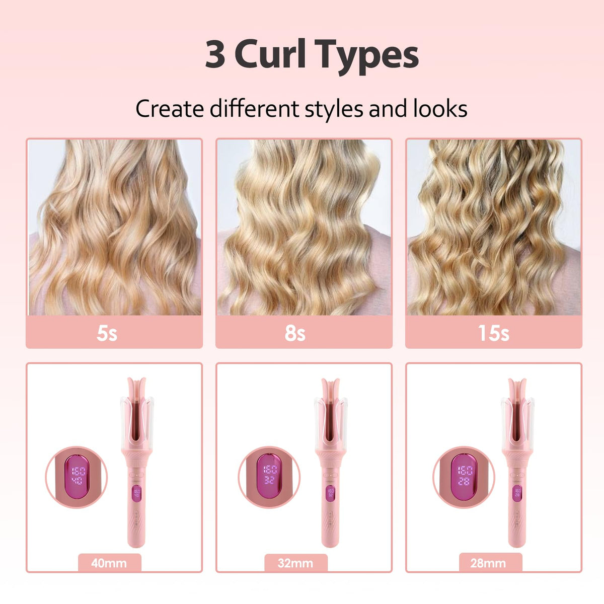 AraSyleon curling iron with protective shield for safe operation