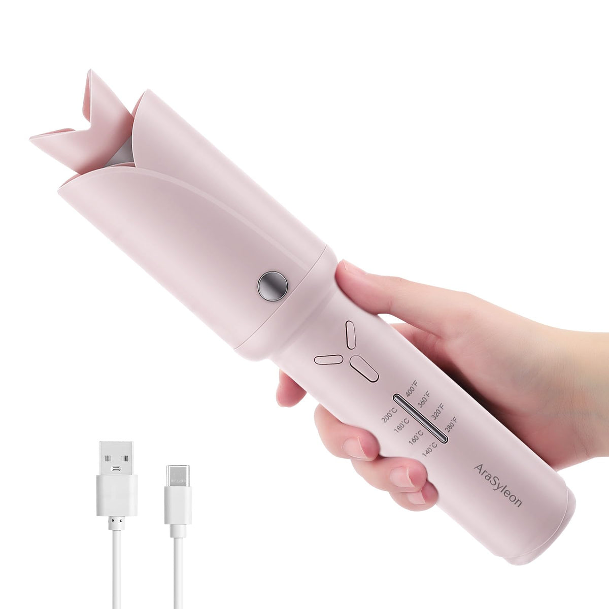 AraSyleon cordless hair curler pink compact design for on the go styling