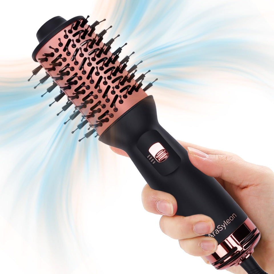 AraSyleon travel dual voltage dryer brush for universal use and convenience.
