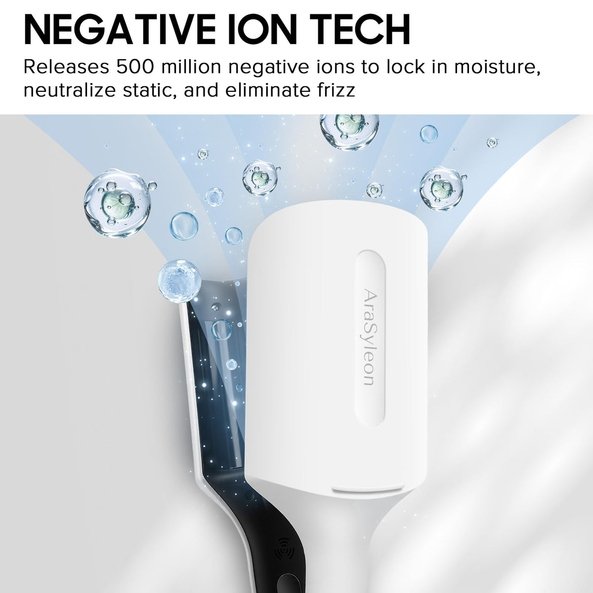 AraSyleon negative ions nourish moisture and shine.