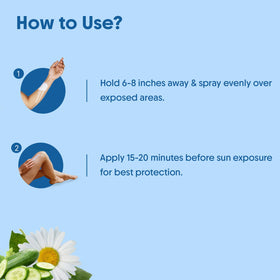 Aravi Organic sunscreen spray packaging designed for easy grip and fast application.