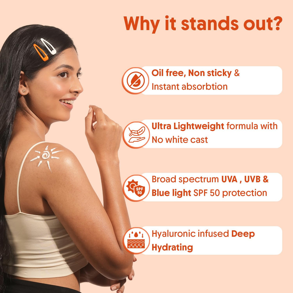 Aravi Organic Sunscreen Body Lotion application on arm demonstrates lightweight, non-greasy coverage