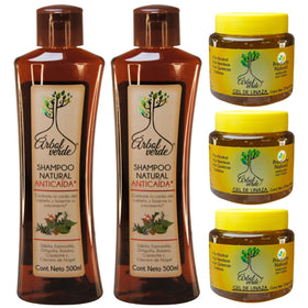 Arbol Verde anti-fall shampoo bottle promotes volume and healthy scalp.