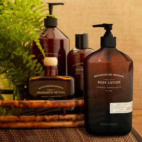 Archipelago Botanicals Botanico De Havana lotion ingredient closeup spotlights jojoba esters and antioxidants.