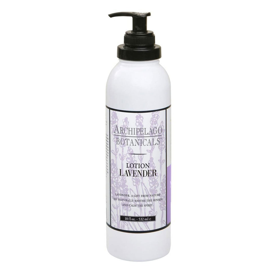 Archipelago Botanicals Lavender Lotion bottle with luxurious packaging and daily hydration.