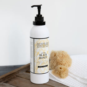Archipelago Botanicals lotion texture swatch shows non-greasy, quick absorption.