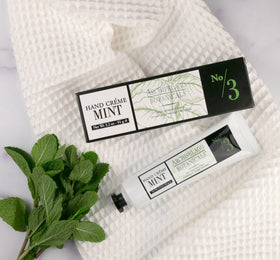 Archipelago Botanicals Morning Mint Hand Crème helps dry hands after washing with daily use.