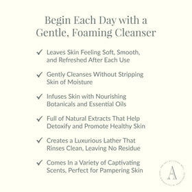 Archipelago Botanicals Charcoal Rose foam-lather demonstrates moisturizing, silky-smooth skin after use.