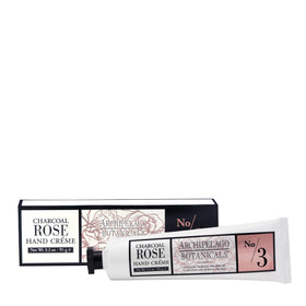 Archipelago Botanicals Charcoal Rose Hand Crème in a jar hydrates dry hands with a non-greasy feel.