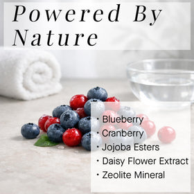 Zeolite mineral component in ARCONA Cranberry Gommage supporting detox and clarity.