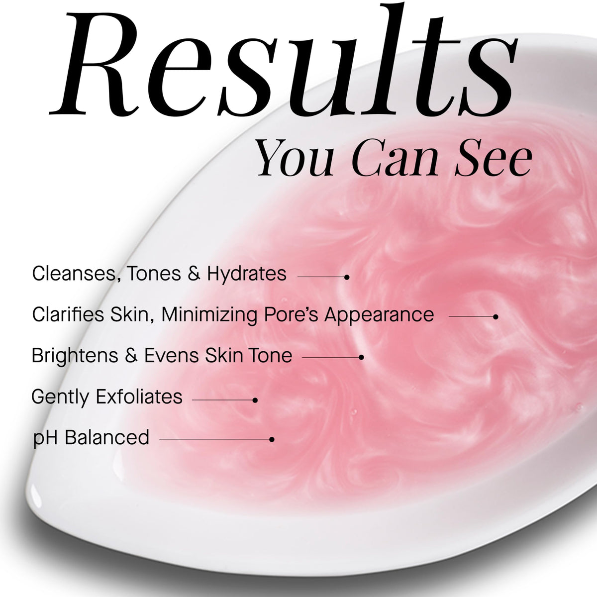 Pouring ARCONA Cranberry Toner reveals a milky soothing texture