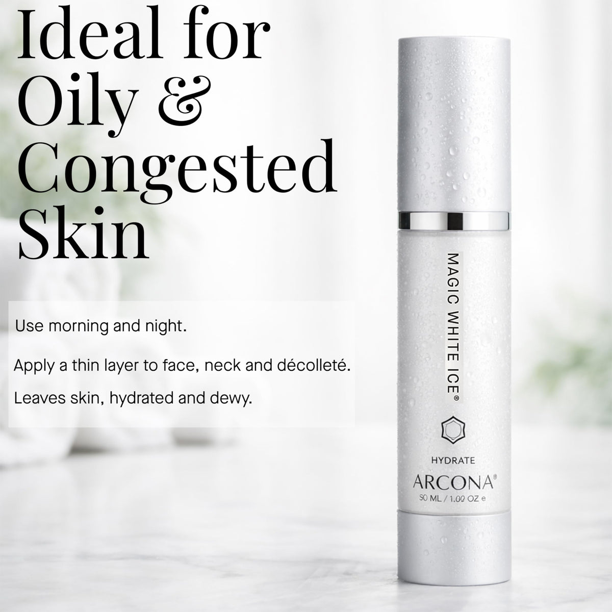 ARCONA Magic White Ice cranberry antioxidants image emphasizes environmental protection.