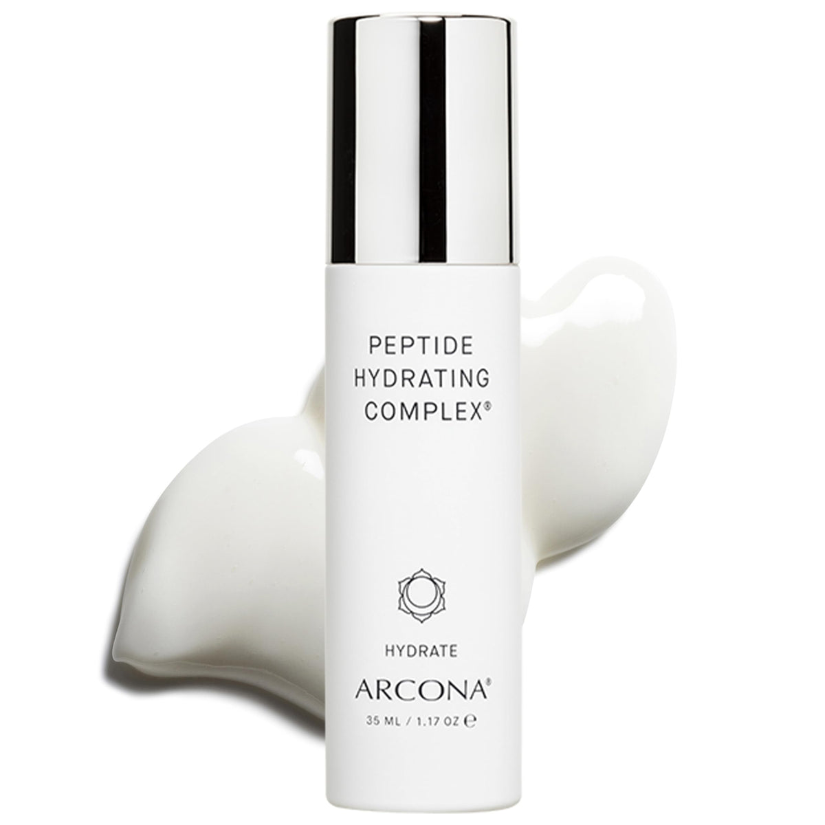 ARCONA Peptide Hydrating Complex bottle with pump delivering daily moisture for dry skin.