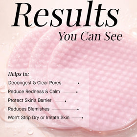 ARCONA Raspberry Clarifying Pads close-up texture indicating exfoliating action for congested pores.