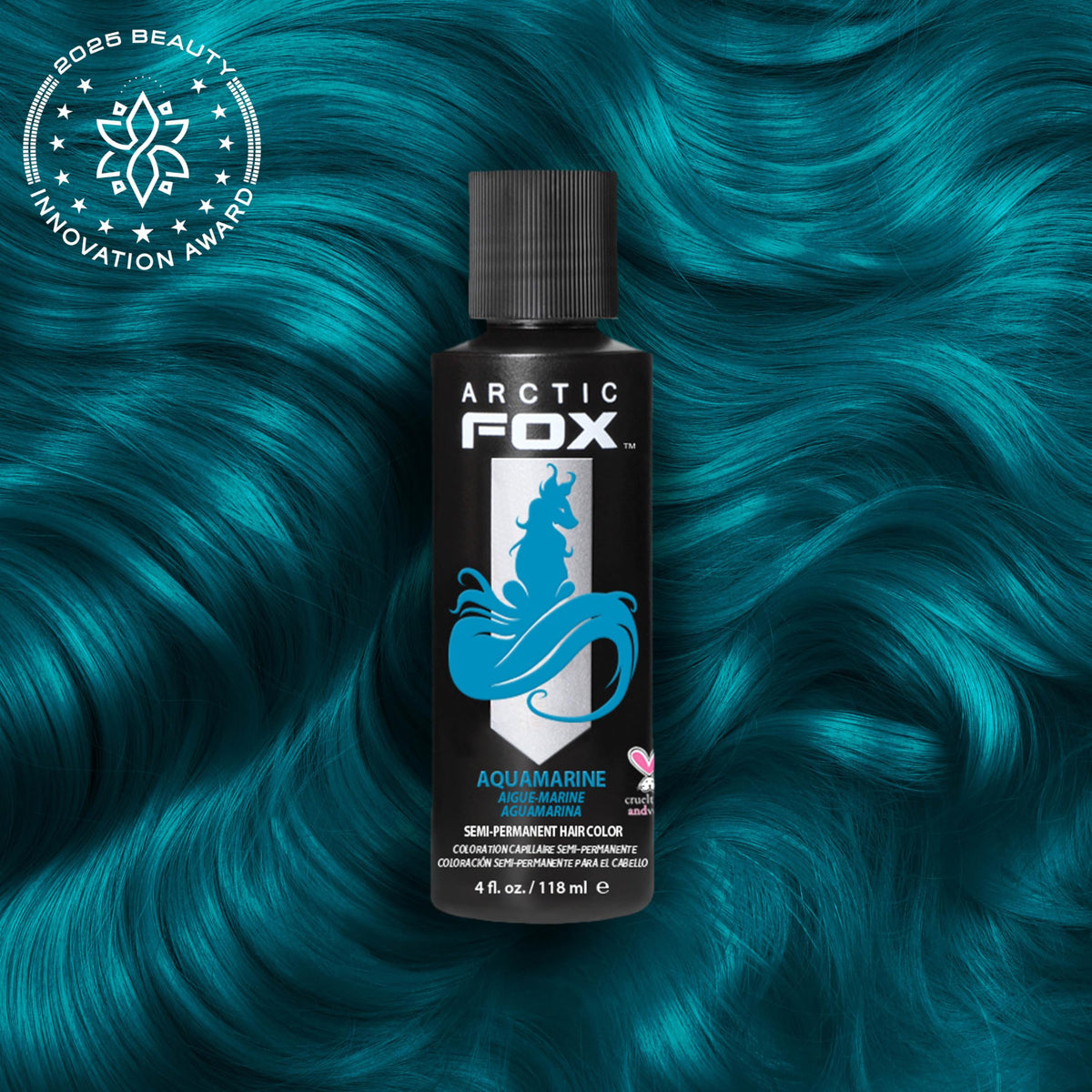 ARCTIC FOX Aquamarine pigment swirl highlights easy mixing for unique blue shades at home.
