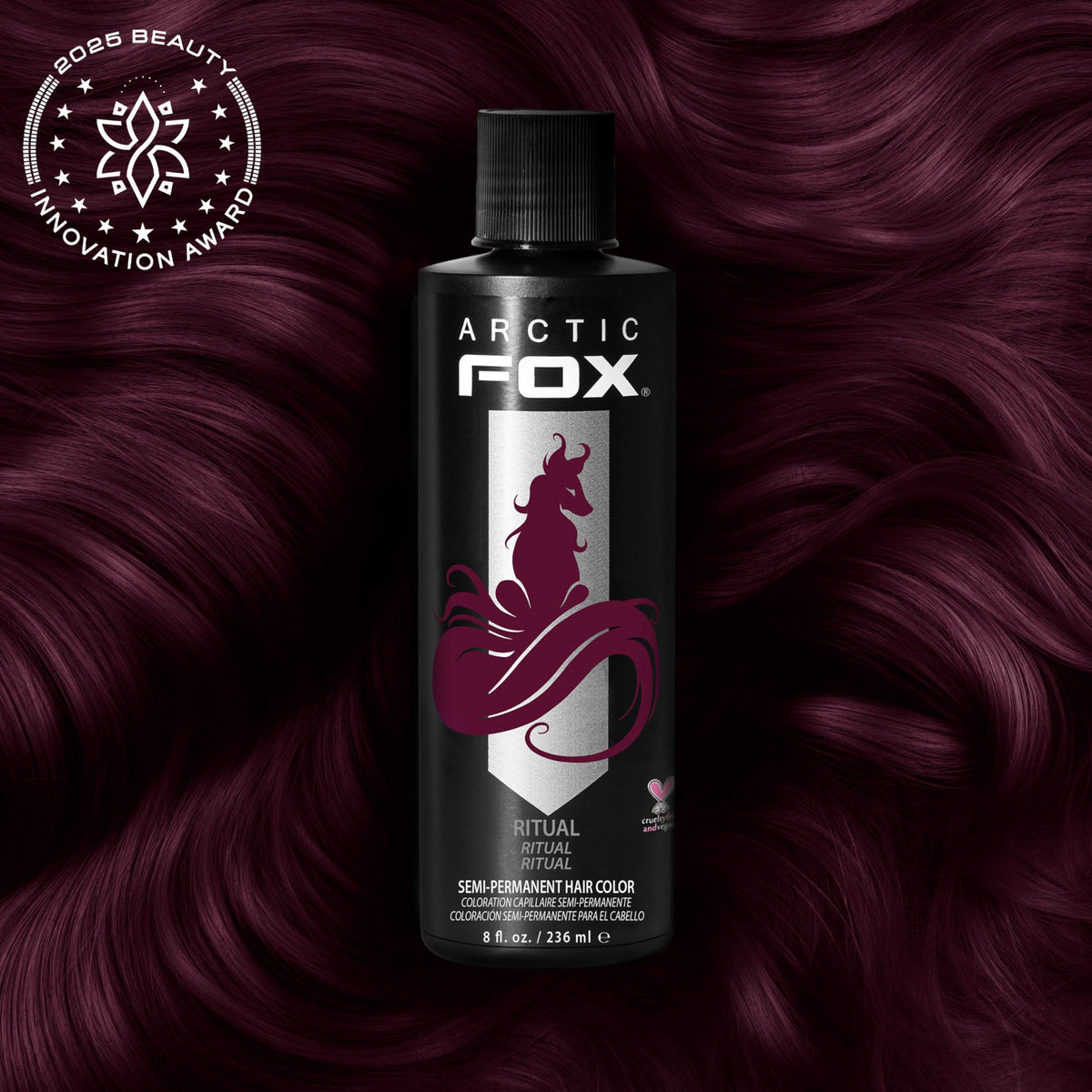 Arctic Fox burgundy color swatch to plan shade and application.