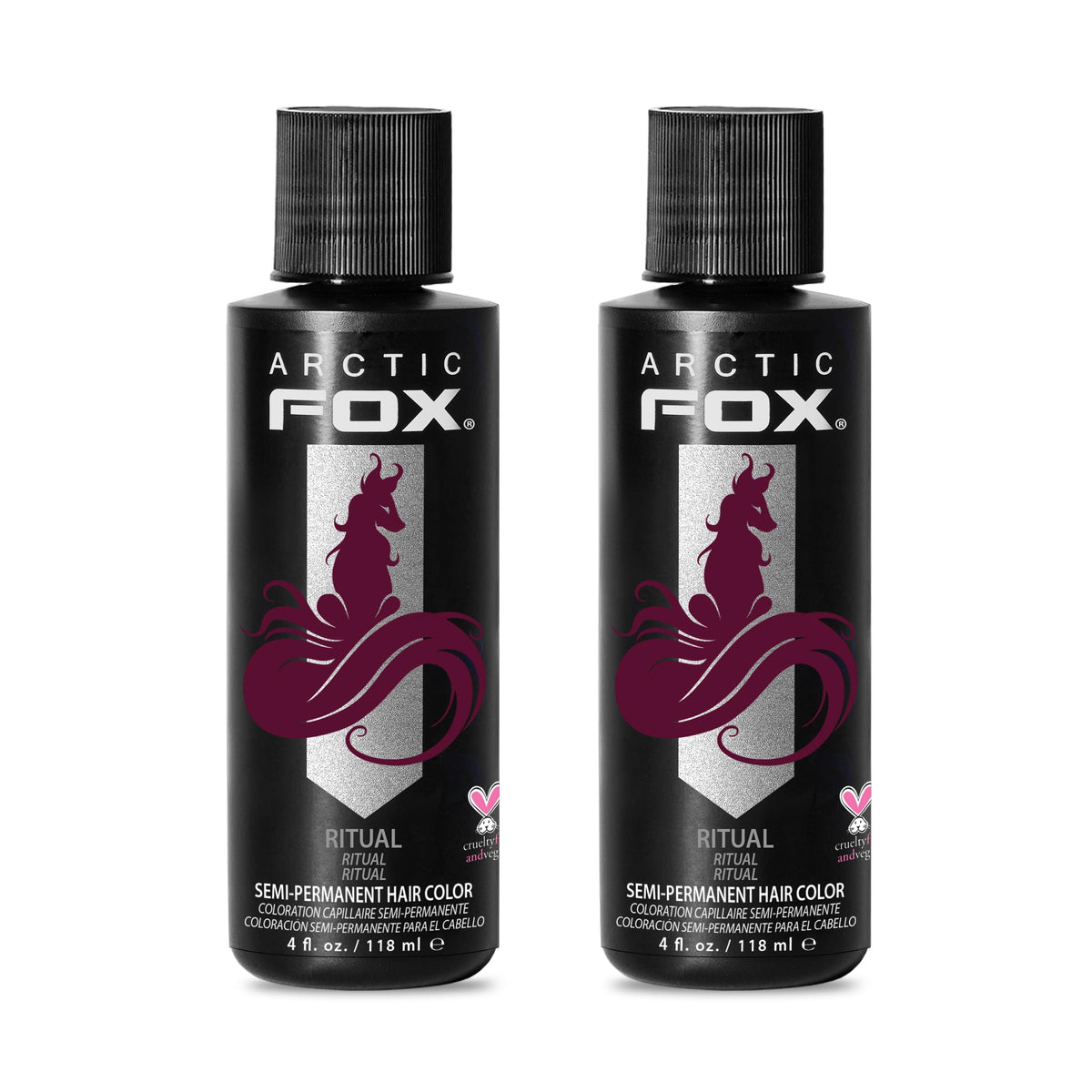 ARCTIC FOX burgundy semi-permanent dye bottle for vibrant color.