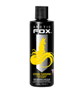 ARCTIC FOX Cosmic Sunshine bottle shows vibrant yellow hue for sunny color