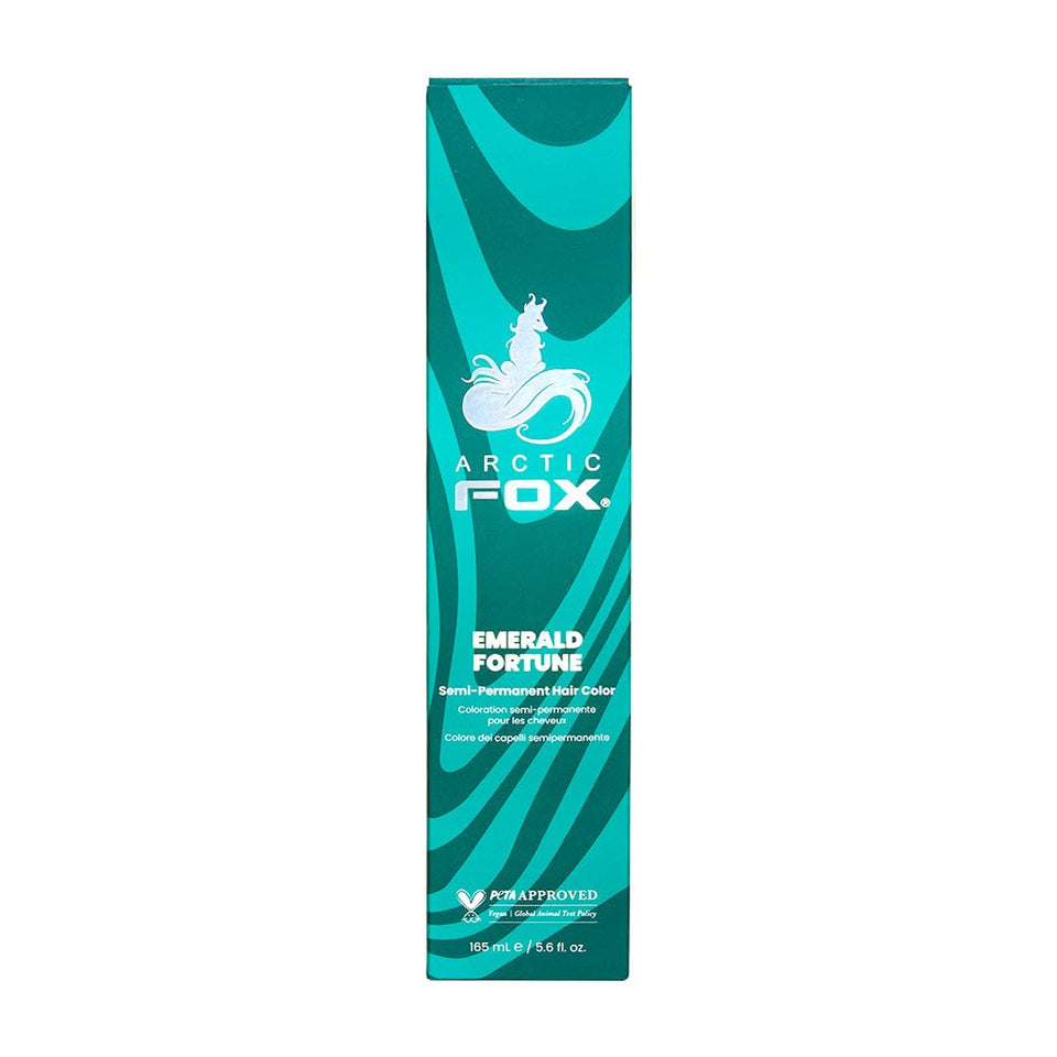 ARCTIC FOX Emerald Fortune teal bottle showcasing vibrant at‑home color option