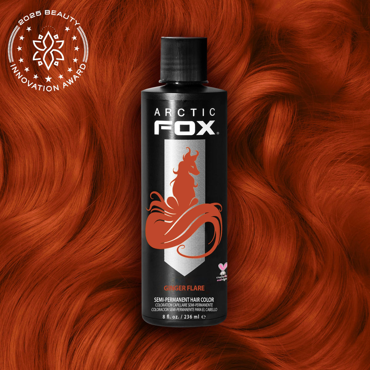 Arctic Fox Ginger Flare jar with creamy formula for even color application
