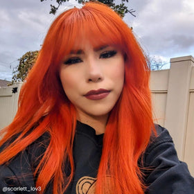 Arctic Fox Ginger Flare on dark hair creates cayenne hue