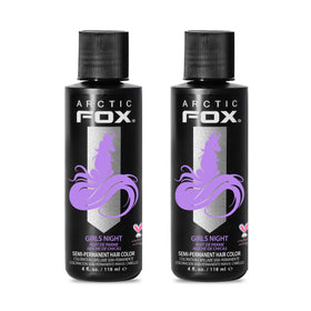 Arctic Fox Girls Night pastel lilac dye bottle ready for platinum blonde hair