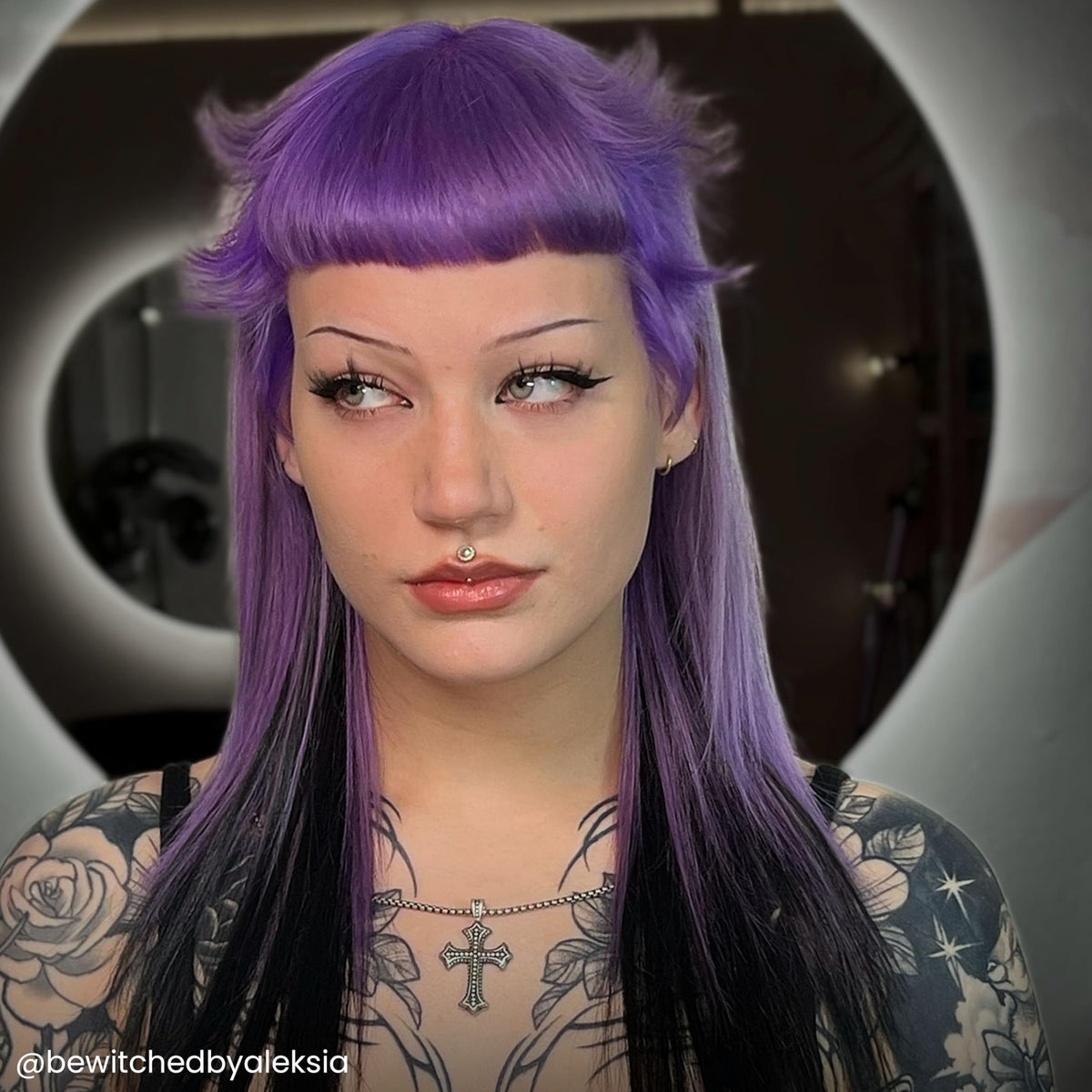 Dye mixing drops with Purple AF for a customized pastel tint