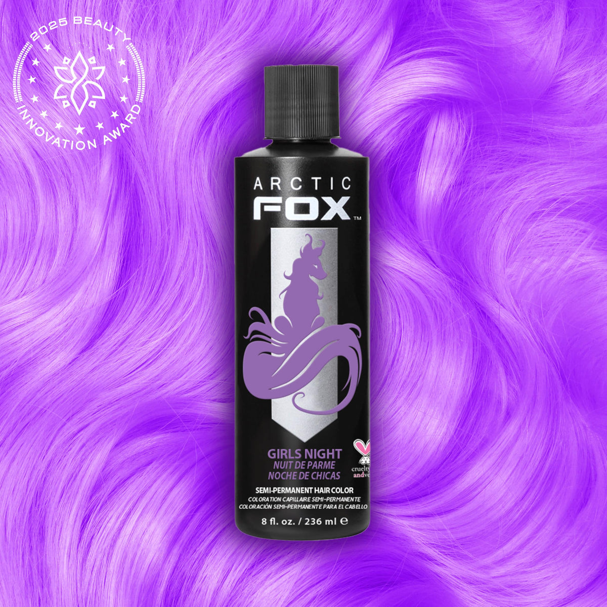 ARCTIC FOX Girl's Night hair application scene on platinum hair.