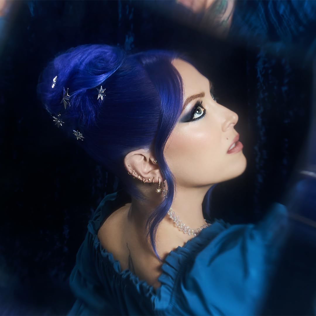 Arctic Fox Sorceress Midnight Blue color swatches preview shade on hair.