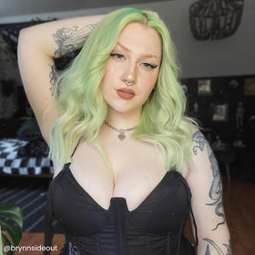 ARCTIC FOX Neverland color on hair demonstrates long-lasting pastel mint shade.