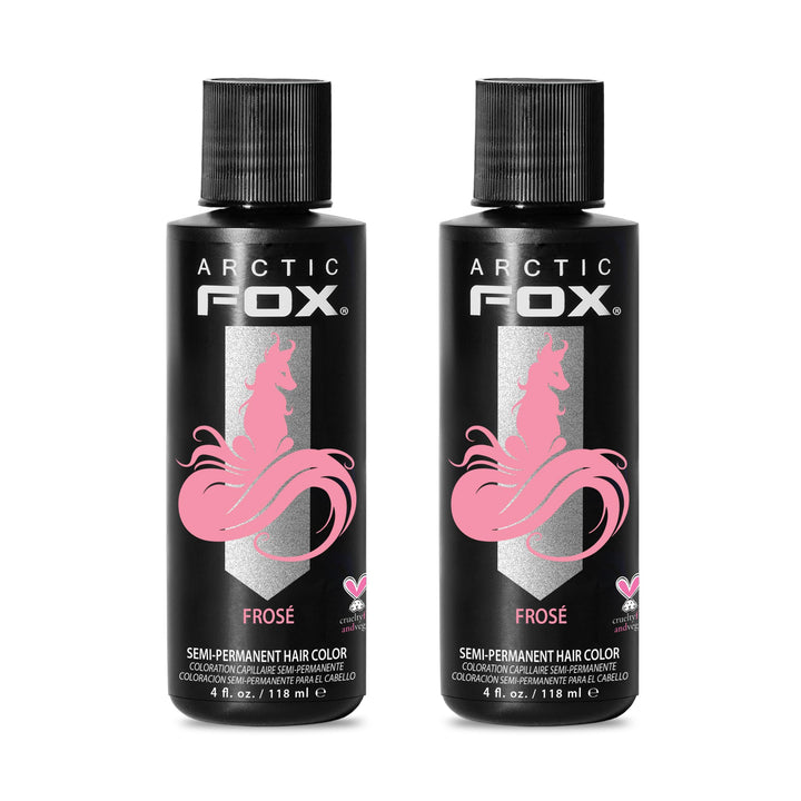 ARCTIC FOX pastel pink dye bottle for vibrant color and conditioning in one step.