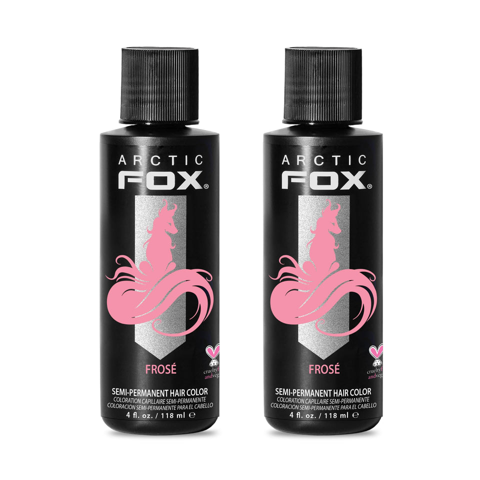 ARCTIC FOX pastel pink dye bottle for vibrant color and conditioning in one step.