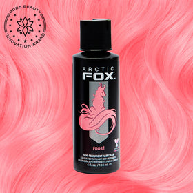 ARCTIC FOX pastel pink dye swatches show shade shifts on different hair bases.