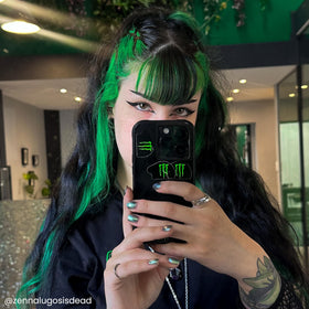 Arctic Fox Phantom Green on dark hair reveals subtle emerald tint