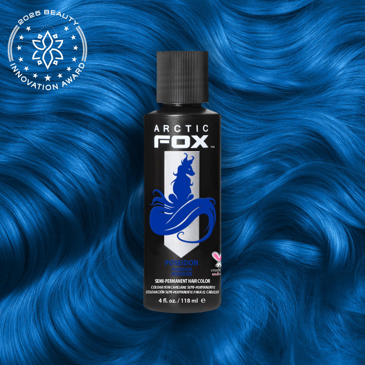 ARCTIC FOX Poseidon-blue dye mix with Arctic Mist for pastel shades.