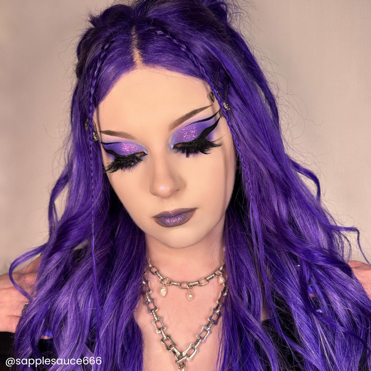 ARCTIC FOX Purple Madness soft shine demonstrates conditioning formula that leaves hair nourished