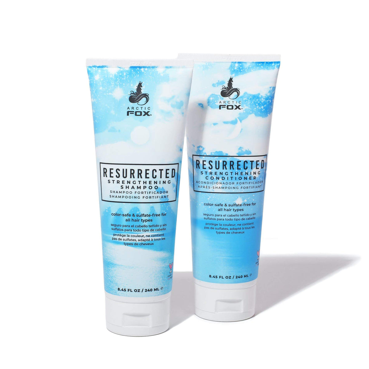 ARCTIC FOX Resurrected shampoo bottle highlights elasticity and shine