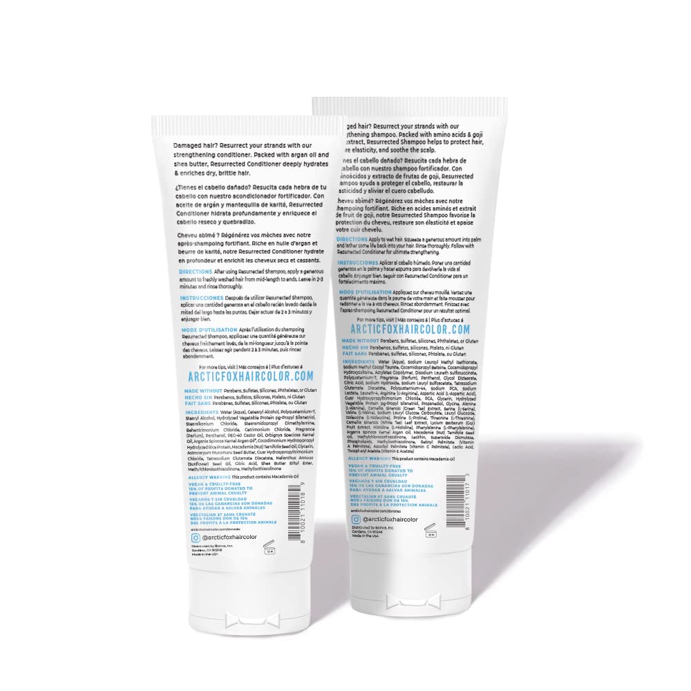 ARCTIC FOX Resurrected shampoo label highlights vegan, cruelty-free formula