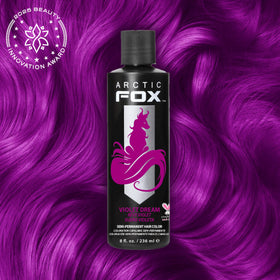 ARCTIC FOX Violet Dream mixing scene highlights customizable color with Arctic Mist for pastel results.