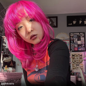 ARCTIC FOX Virgin Pink color result on light hair with vivid magenta