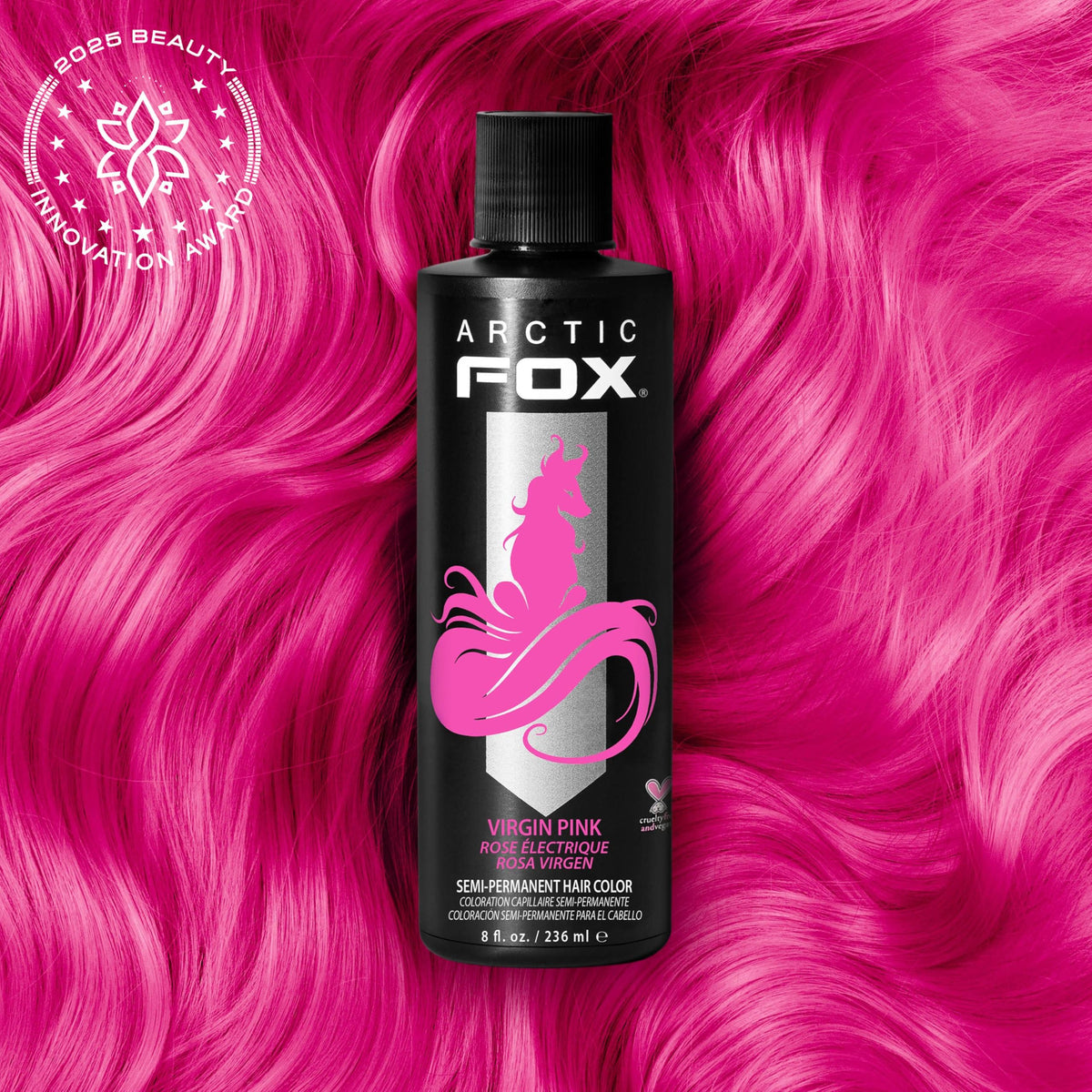 ARCTIC FOX Virgin Pink dye mixed with diluter for customizable shade options