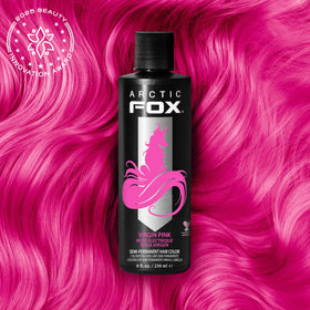 ARCTIC FOX Virgin Pink dye mixed with diluter for customizable shade options