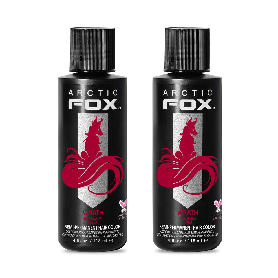 Arctic Fox Wrath bottle closeup showing vibrant red color option.