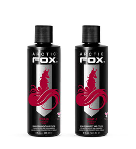 ARCTIC FOX Wrath bottle pour showing bold red color for at-home use.