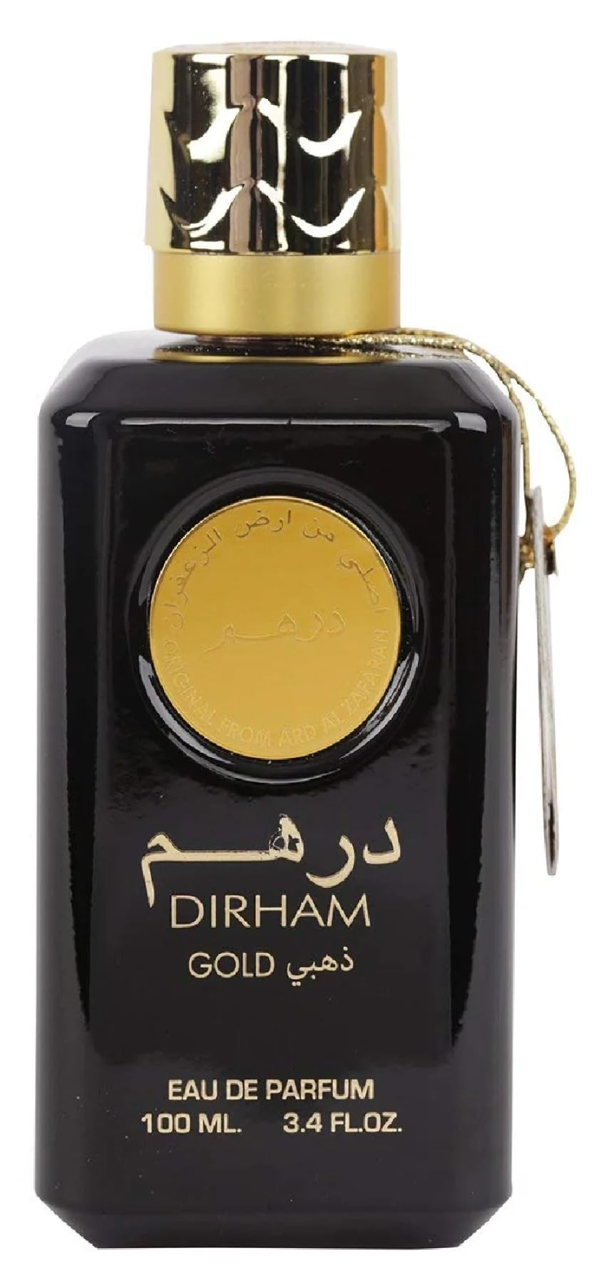 Ard Al Zaafaran Dirham Gold EDP spray bottle, ideal for everyday wear.