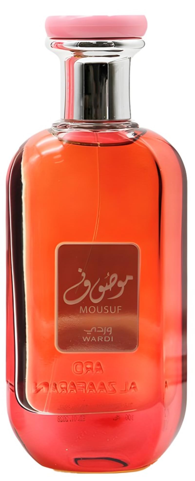 Ard Al Zaafaran Mousuf Wardi bottle, long-lasting fragrance ideal for evening wear