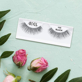 Ardell 4-pack 105 Black lashes ideal for daily glam and versatility.