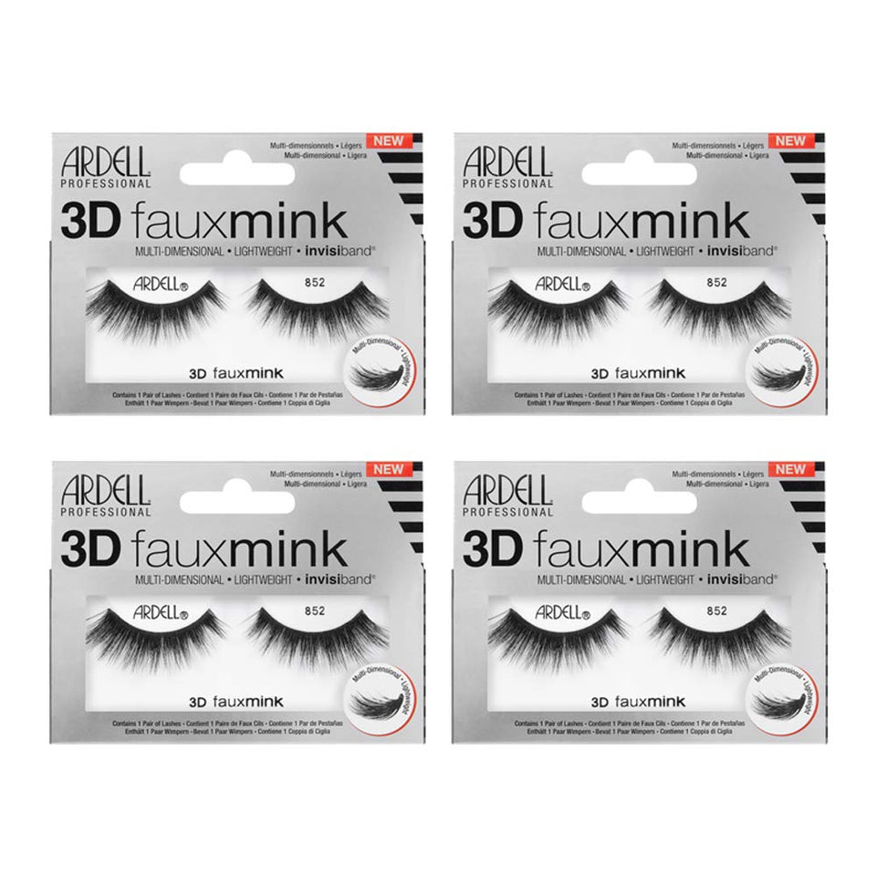 Ardell 3D Faux Mink 852 flared lashes for a natural feathered look
