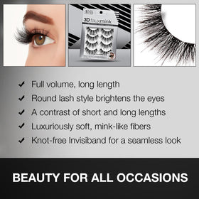 Ardell 3D Faux Mink 863 criss-cross styling creates natural fullness.