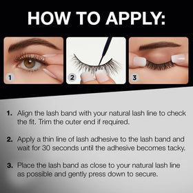 Ardell 3D Faux Mink 863 easy 3-step application for secure fit.